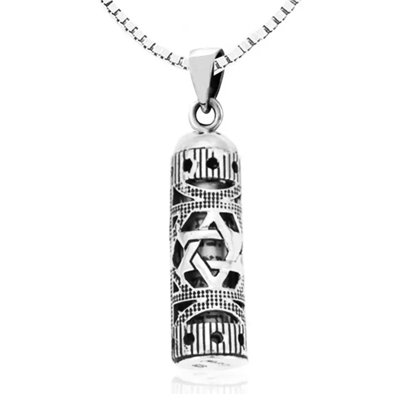 Collar Mezuzá con Estrella de David (Plata 925)