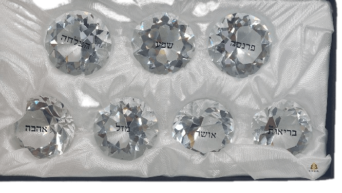 Set de Piedras Decorativas con Inscripciones en Hebreo
